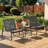 2 Person Outdoor Seating Set with metal Frame and Duurable Mesh Fabric ,3 Piece Set-113688887