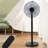 49.5 In. Oscillating Adjustable 12-Levels Speed Black Pedestal Fan With Remote Control And Timer
