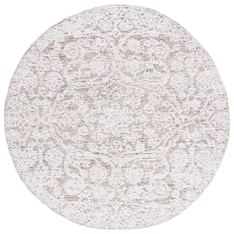 Metro Hand Tufted Performance Floral Rug, Round 6'