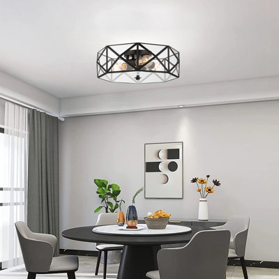 Aneyda 4 - Light 43cm Unique/Statement Geometric Flush Mount Light