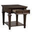 Table de bout de salon traditionnel avec finition et tablette de tiroir style bois
