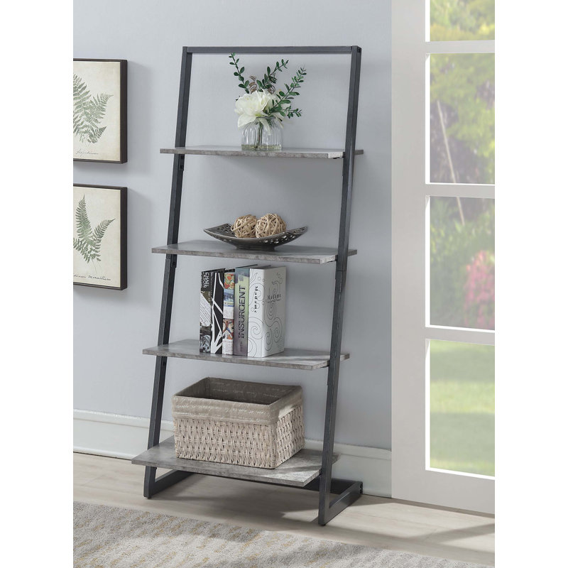 Bailee Ladder Bookcase, Slate Gray