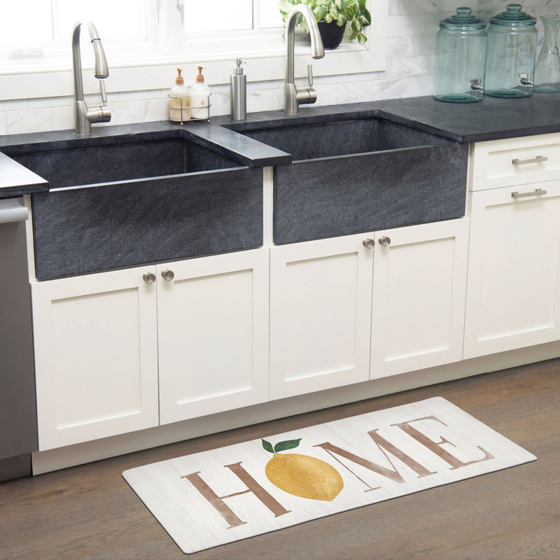 Lemon-Themed Anti-Fatigue Kitchen Mat with Non-Skid Surface