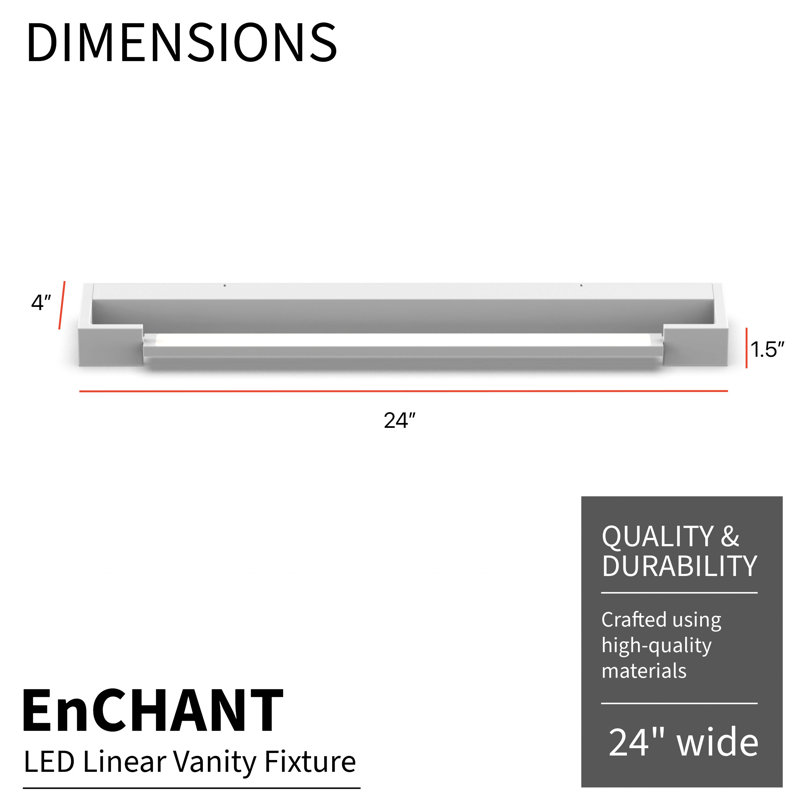 Luminaire linéaire à DEL pour meuble-lavabo - température de lumière réglable (3000 K / 5000 K / 6000 K), panneau avant rotatif à 90 degrés, conception moderne écoénergétique - idéal pour les salles de bain et les meubles-lavabos