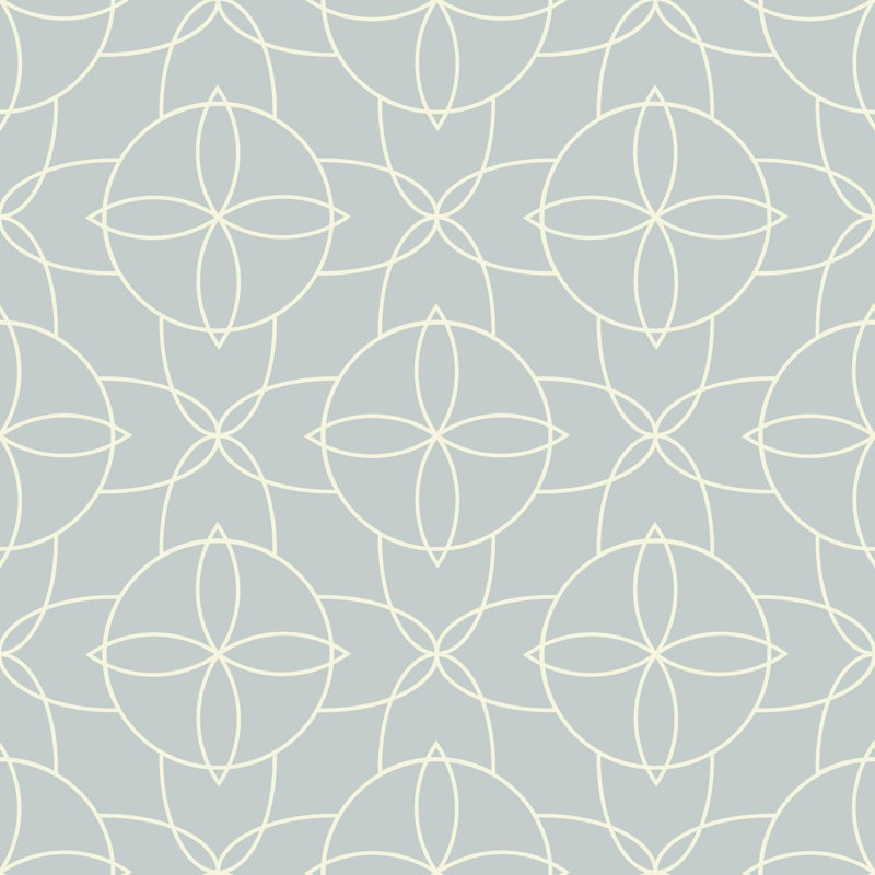 Court Rosette - Wallpaper, Blue, Faux Grasscloth, Non-Pasted