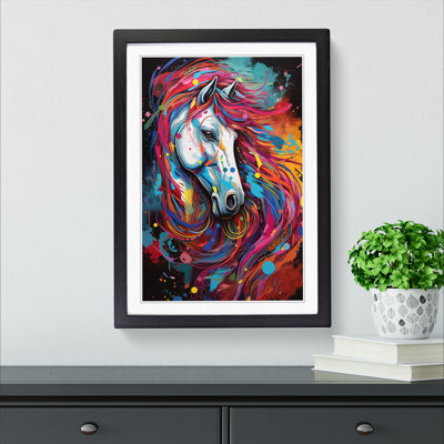 XYZ-FRM-V1223-5228 Pony Abstract No.2 - Single Picture Frame Print on Wood