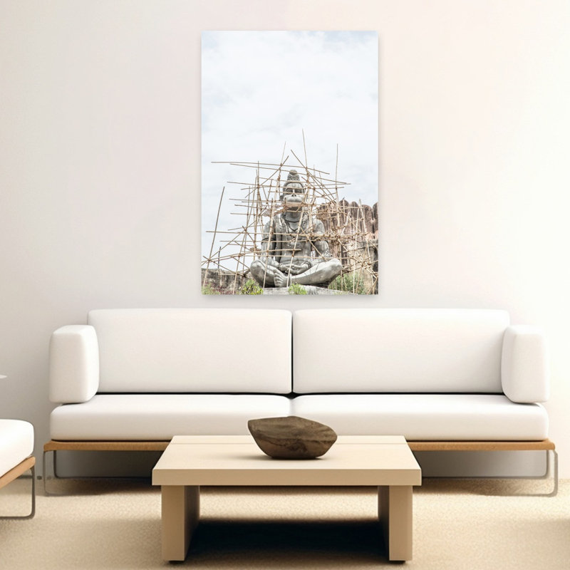 Art contemporain contemporain, paysage de bambou abstrait, art architectural, H 60 po x l 40 po
