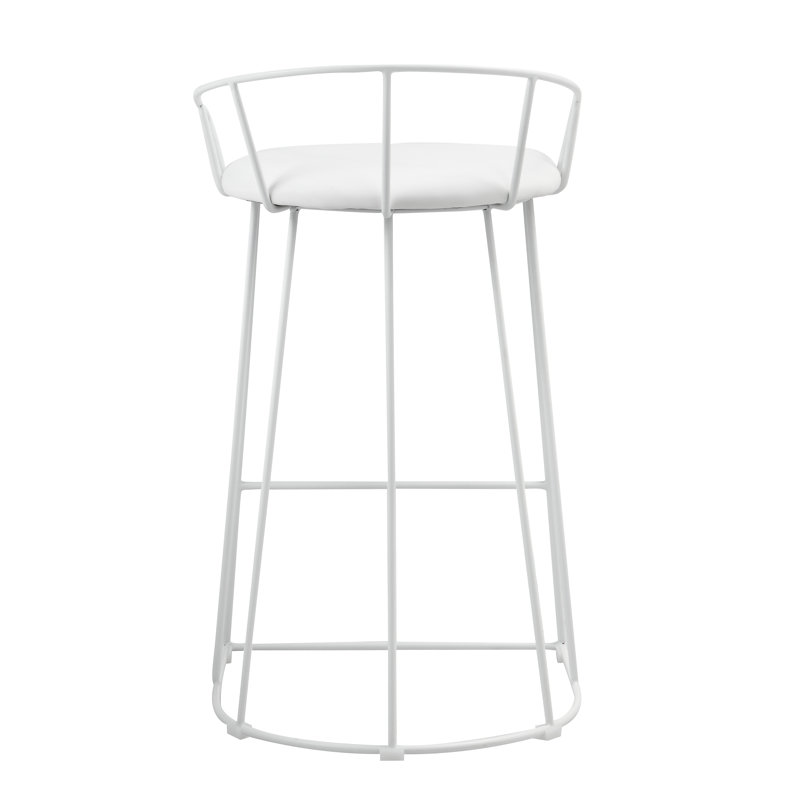 Tabouret de bar et de comptoir Arikka, Tabouret de comptoir (assise à une hauteur de 26,, Similicuir blanc
