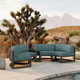 Bergeron Outdoor Curved Patio Sectional with Sunbrella Cushions
