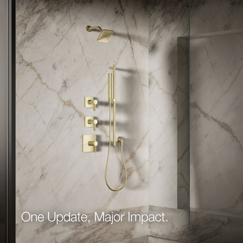 Parallel Single-Function Showerhead, Shower Head with One Spray, 1.75 GPM, Gold, Elongated