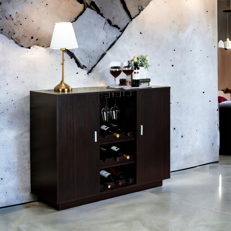 Chaz Server with Stemware Rack in Espresso,Dining cabinet,Buffet table,Credenza