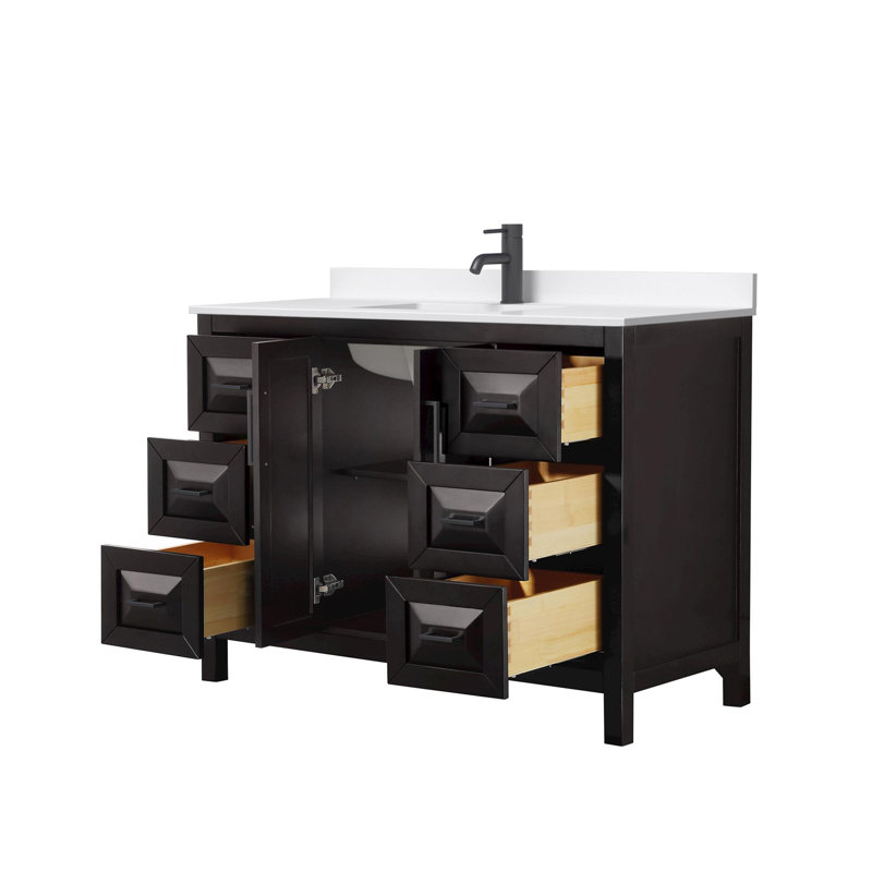 Daria 48'' W Vanity, Giotto Quartz, Brown, Matte Black