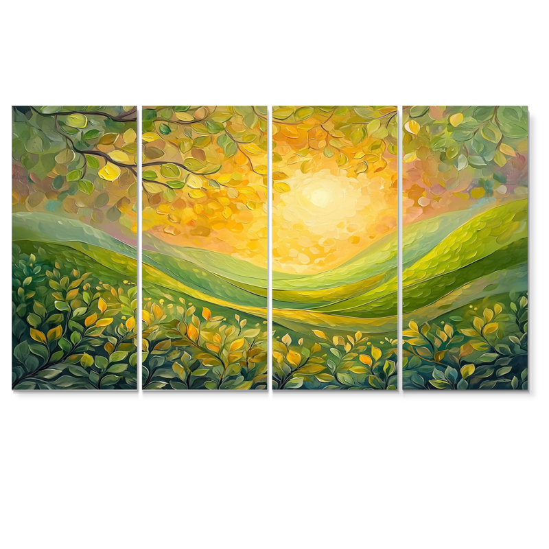 «Giddings» - art mural minimaliste - ensemble d'art mural moderne, 4, H 28 po x l 48 po