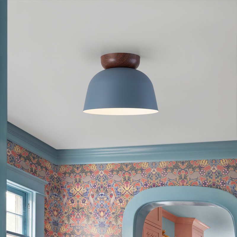 Semi Flush Mount, Blue, Brown