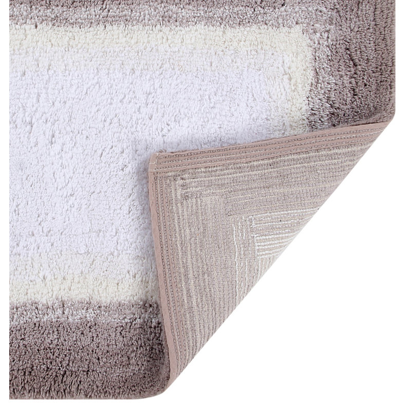 Orme 100% Cotton Tufted Bath Rug with Non-Slip Backing Machine Washable Luxurious Ombre Pattern Ultra Soft and Absorbent Bathroom Rug