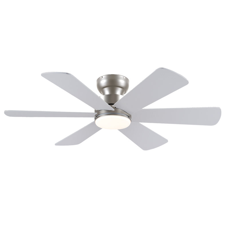 Ventilateur de plafond 46 po à 6 pales avec ensemble d'éclairage et télécommande, Noir, Noir