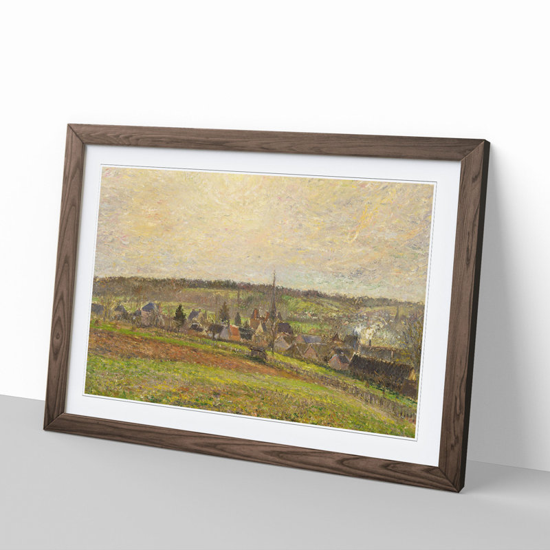 French Countryside by Camille Pissarro - Picture Frame Painting, 48cm H x 65cm W x 2cm D, Walnut Framed