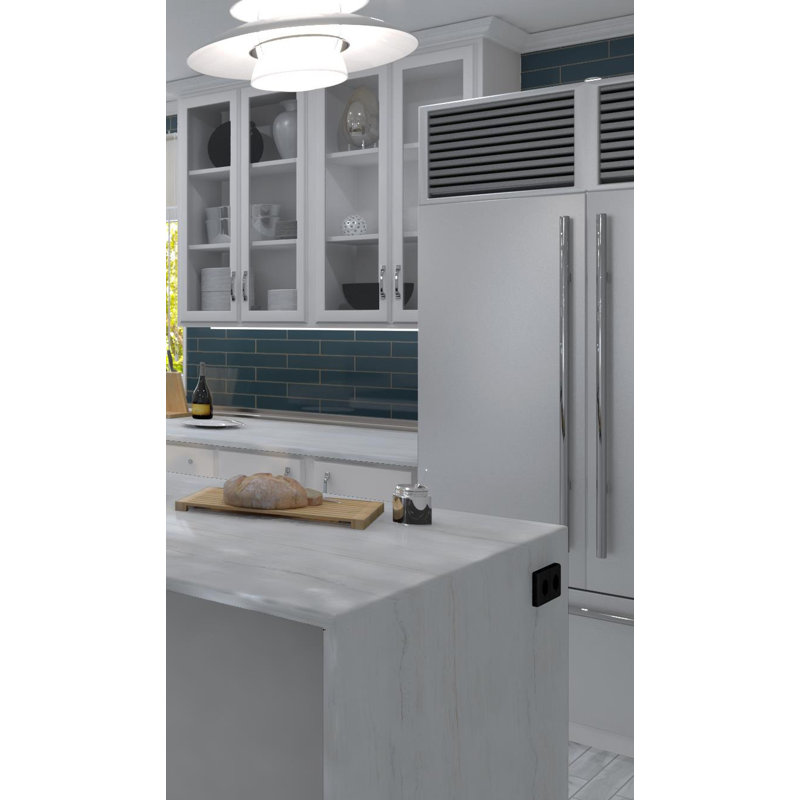 Kwiet 3" x 14" Glass Metal Look Subway Tile, Depth