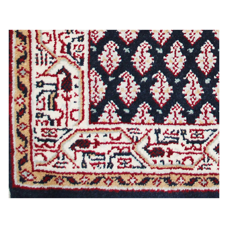 Damask Area Rug in Cream, Runner 2'6" x 12'