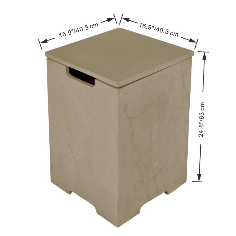 40.4cm Square Propane Tank Cover, Slate Black, 63cm H x 40.4cm W x 40.4cm D