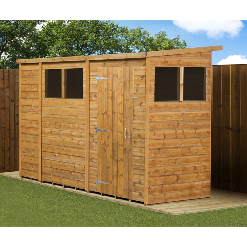 Modular Pent Garden Shed  10X4 With Windows