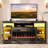 70"W Tall Fireplace TV Stand for TVs to 80" with 36"W Electric Fireplace Heater, Overheat Protection, Timer, LED Lighting-1801040167