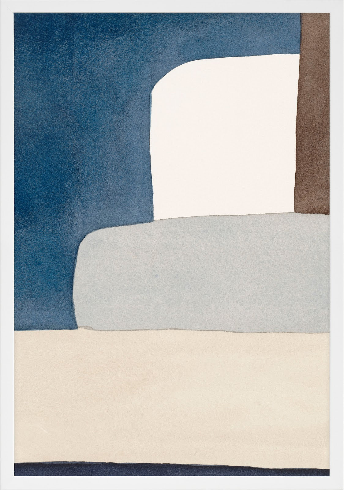 Distant Blue by Julia Balfour, White, 17.50" W x 25" H