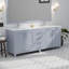 Meuble-lavabo double gris foncé 80 po X P 22 po D