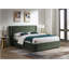 Lit double en chenille vert foncé Cheryl avec assemblage sans outil et support robuste, parfait pour les chambres modernes-1540680181