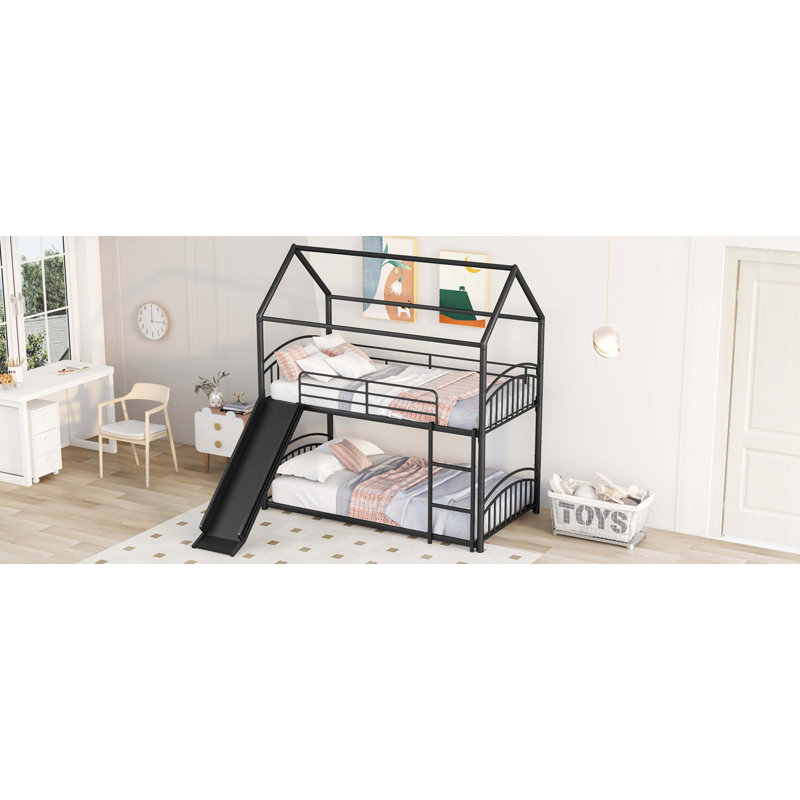 Hanad Kids Twin Bunk Bed, Black