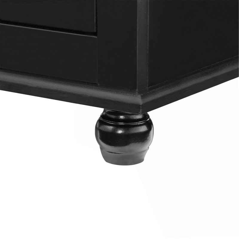 Tall Storage Cabinet With Two Drawers For Bathroom/Office, Black, Black