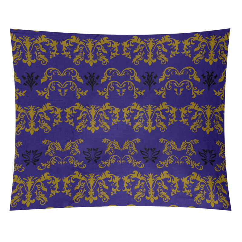 Tapisserie baroque microfibre Baltimore Football, H 27,5 po x l 37,5 po, Mauve / Jaune / Noir