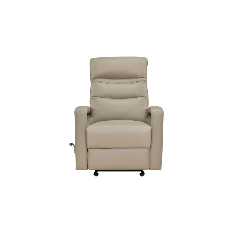 Fauteuil inclinable, cuir latte et similicuir, Latte