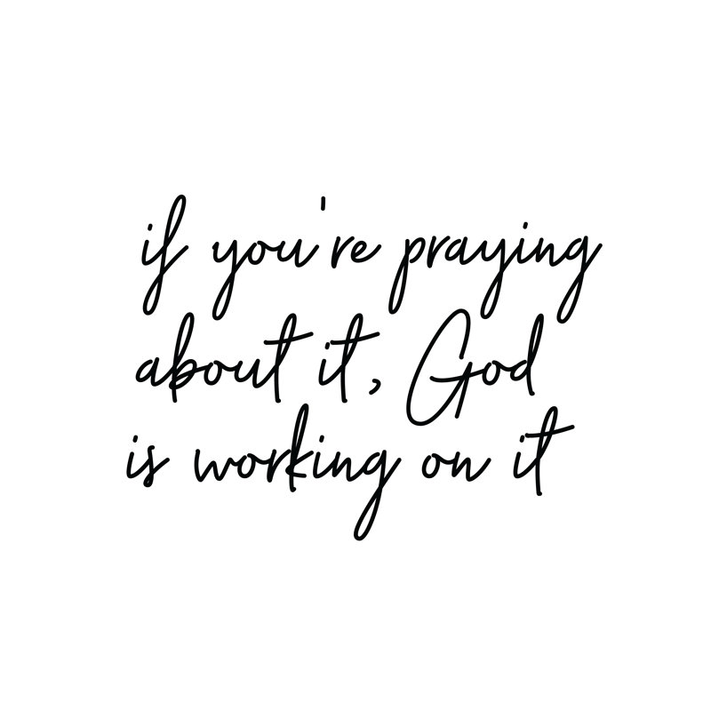 Praying About It - Wrapped Canvas Print, 30cm H x 30cm W x 3.8cm D
