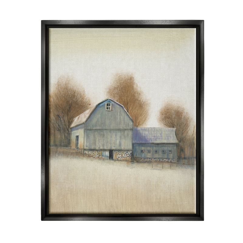 Art rétro sur toile, tons d'automne neutres par Tim O'Toole, H 31 po x l 25 po x P 1,7 po, Cadre flottant noir de jais