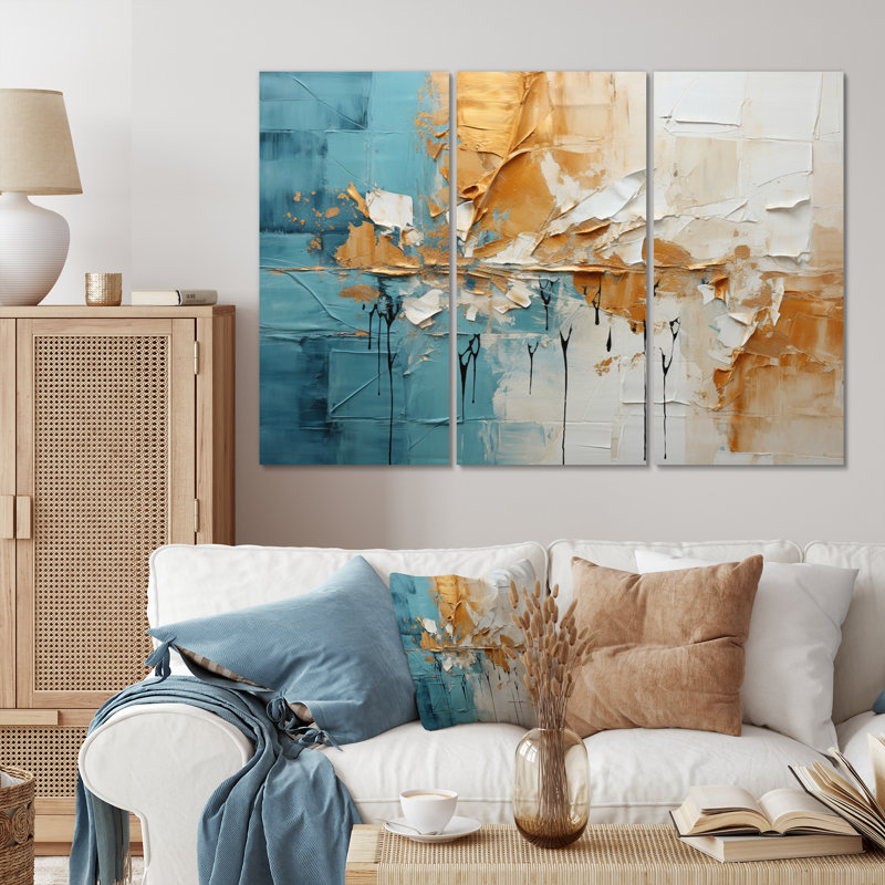 Transcendent Textures I - 3 impressions sur toile tendue, H 40 po x l 60 po x P 1 po