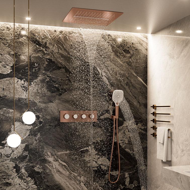 Thermostatic Complete Rainfall Shower System with Rough in-Valve