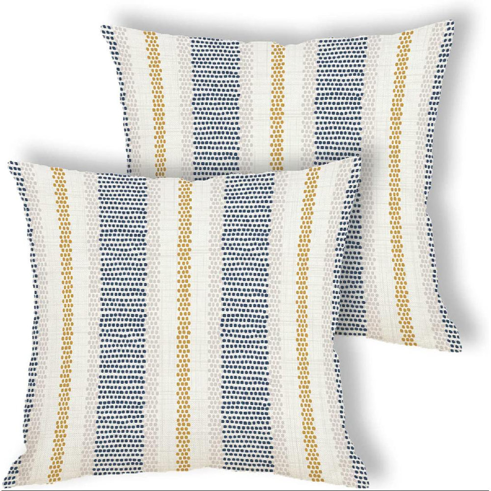 Striped Velvet Reversible Pillow Cover