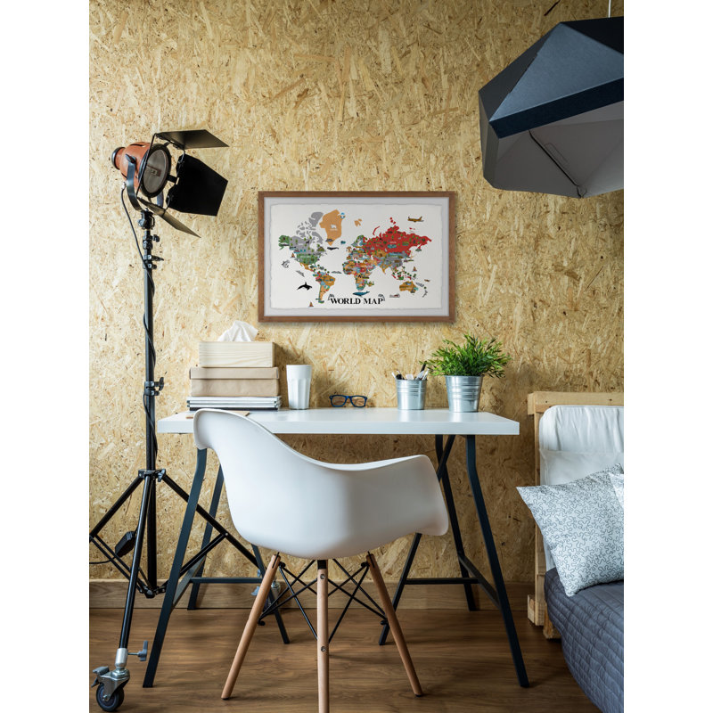 'Around The World' Framed Print, 24" H x 36" W x 1.5" D
