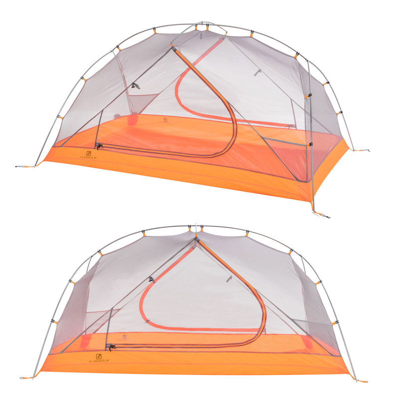 Tente légère pour 2 personnes avec mouche, Orange / blanc