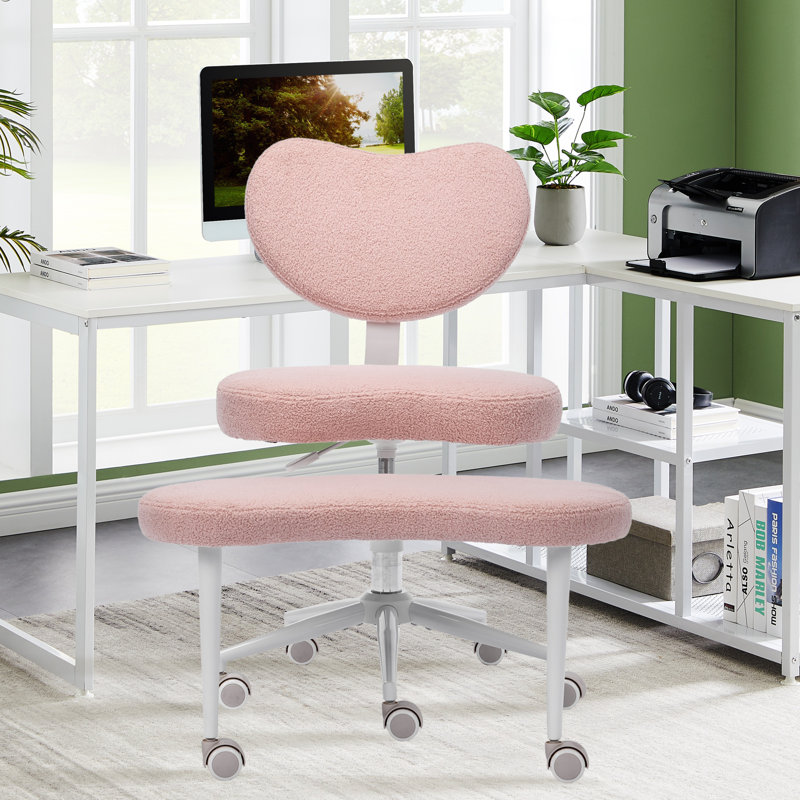 Adjustable Cross-leg Desk Chair With Wheels – Meditation & Adhd Chair With Lumbar Support For Active Sitters, Pink