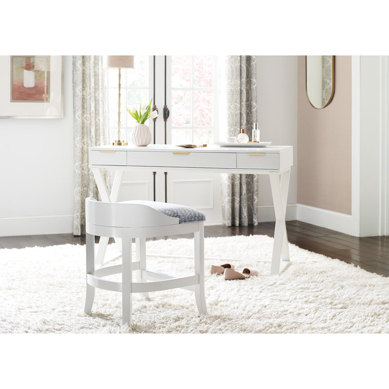 Ethan Upholstered Vanity Stool, Beach Club Pool
