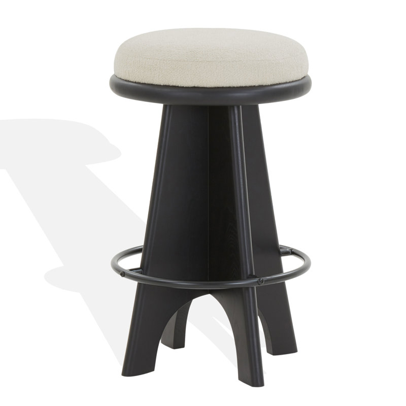 Bellarita Round Stool, Black, Counter Stool (26” Seat Height)