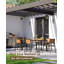 Ensemble de salle à manger d'extérieur en aluminium 7 pièces avec table de 170 cm (67 po) avec plateau imitation bois et trou pour parasol-1997497715-2022625461