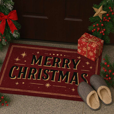 Durable PVC Doormat for Christmas, 15.7 x 27.6 inches | 100% PVC Material, Non-Slip Underside | Festive Holiday Design, Perfect for Indoor & Outdoor Use, Easy to Clean, Adds Cheer to Your Home Entrance
