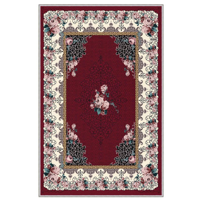 Premium Woven Area Rug, 100% Polyester, 4.6 x 7.2 ft | Antibacterial, Non-Slip PVC Dot Underside | 3D Digital Printing, Machine Washable, Pile Height: 0.3 in | Ideal for Living Room, Bedroom, and Dining Spaces