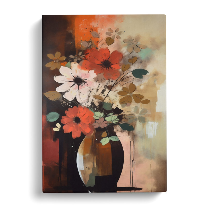 Mid Century Flowers Vol.4 - Wrapped Canvas, 76cm H x 50cm W x 3cm D