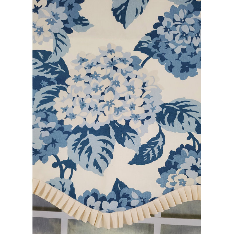 Cantonnière festonnée l 50 po Summerwind Provance, Porcelaine bleue