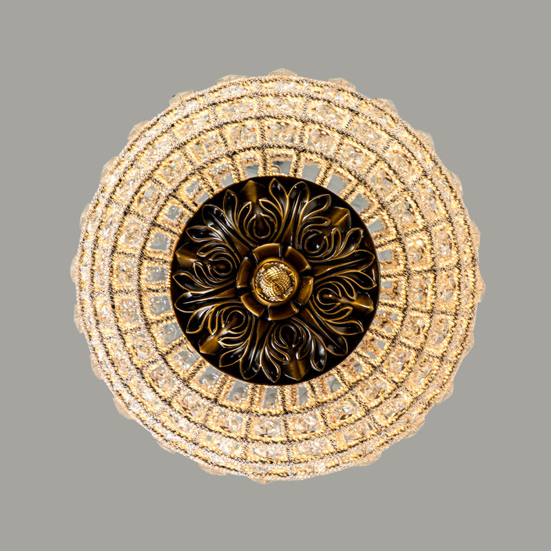 Ennu Light Sphere Globe Chandelier with Crystal Accents, Antique Bronze, 40.4cm H x 30cm W x 30cm D