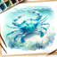 Crabe bleu serein sur toile-97768891